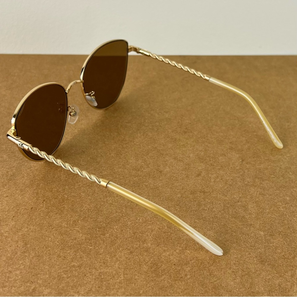 TORY BURCH GOLD FRAME CAT-EYE SUNGLASSES - Picture 4 of 10